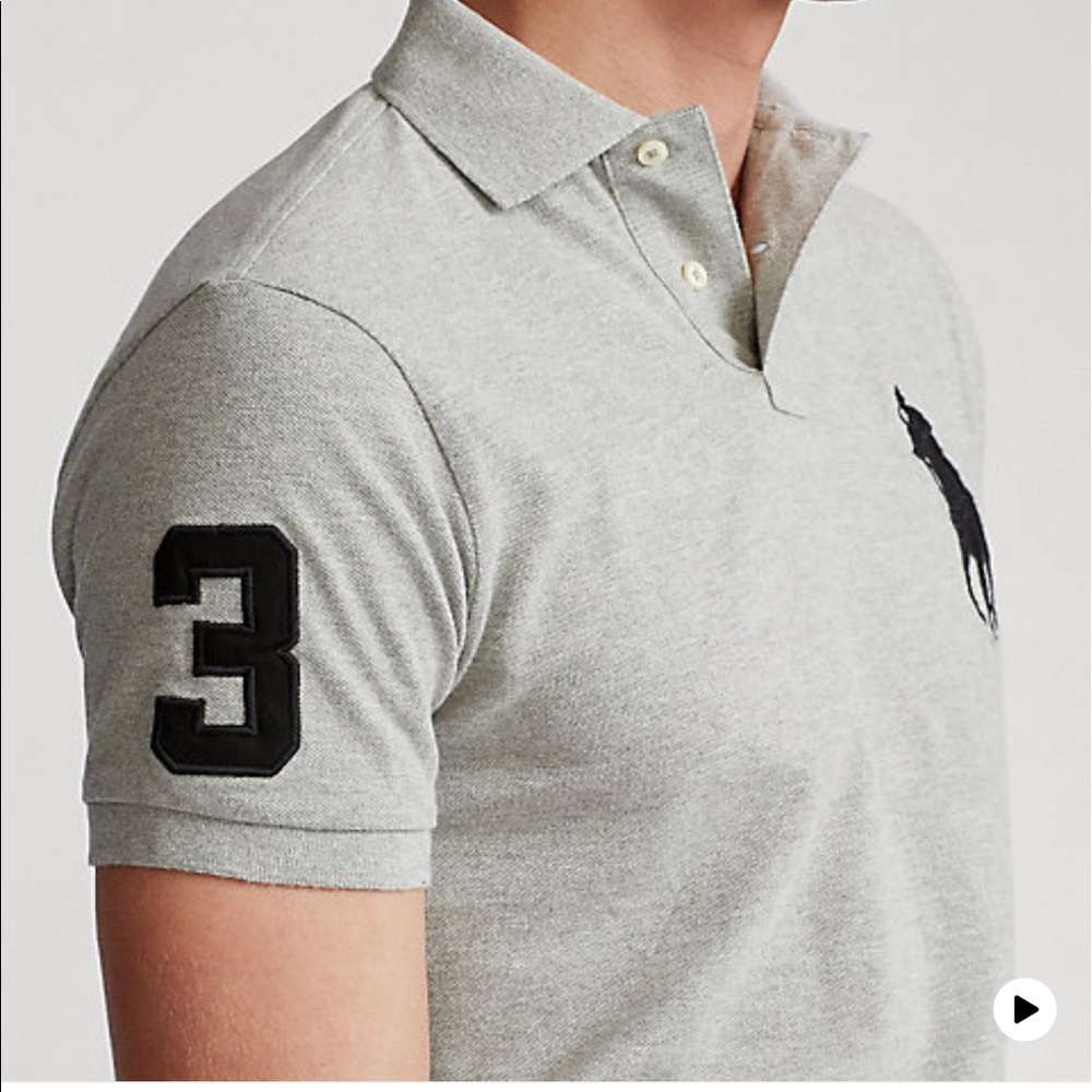 Ralph Lauren Polo NWT big pony collar shirt black gray white navy blue - Picture 7 of 16